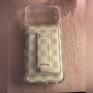 Walli iPhone 17 pro max green checkered magnetic case and wallet